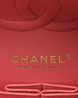 Iridescent Lambskin Quilted Medium Double Flap Pink