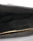 Grained Calfskin Saddle Bag With Strap Black