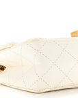 Aged Calfskin Quilted 2.55 Reissue Mini Flap White
