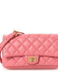 Aged Calfskin Quilted 2.55 Reissue Flap Belt Bag Pink