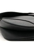 Grained Calfskin Saddle Bag With Strap Black