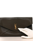 Grained Lambskin Large Cassandre Envelope Pouch Light Musk