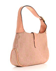 Metallic Monogram Lizard Jackie O Hobo Pink