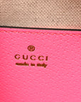 GG Supreme Monogram Textured Dollar Calfskin Web Ophidia Small Crossbody Bag Beige Ebony Fuchsia