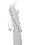 Calfskin Matelasse Aria Super Mini GG Marmont Shoulder Bag Mystic White