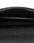 Grain De Poudre Matelasse Chevron Monogram Monochrome Envelope Chain Wallet Black