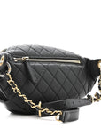 Caviar Quilted Filigree Waist Bag Black