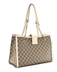 GG Supreme Monogram Medium Padlock Tote White