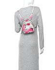 City Calfskin Tie Dye Print Mini Odette Backpack White Pink Black