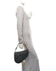 Grained Calfskin Saddle Bag Black