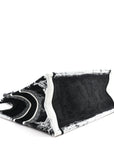 Canvas Embroidered Medium Paris Book Tote Black White