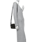 Jacquard Black Denim GG Monogram Textured Dollar Calfskin Mini Ophidia Shoulder Bag Black Ivory