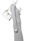 Braided Raffia Calfskin Mini CHNL 25 Handbag White Black