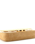 Suede Shearling Triomphe Chain Shoulder Bag Beige
