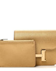 Metallic Chevre Chamkilight Constance Slim Wallet Dore