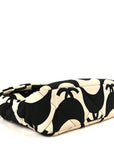 Fabric Printed Large CHNL 19 Flap Black Ecru