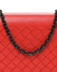 Nappa Intrecciato Continental Wallet on Chain Red