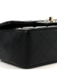 Lambskin Quilted Mini Rectangular Flap Black