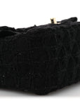 Tweed Quilted Mini Rectangular Flap Black