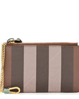 Kelbrook Exaggerated Check Canvas Card Case Birch Brown