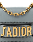 Grained Calfskin Mini J'AD1OR Chain Flap Bag Sky Blue
