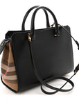 Calfskin Mega Check Small Banwell Tote Black