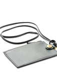 Calfskin Medusa Lanyard Zip Pouch Card Holder Bottle Green
