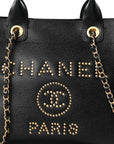 Caviar Small Studded Deauville Tote Black