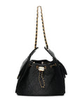 Washed Denim Quilted Small CHNL 25 Handbag Black
