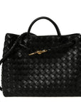Nappa Intrecciato Medium Andiamo Shoulder Bag Black