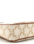 Calfskin Triomphe Canvas Small Patapans White