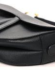 Grained Calfskin Saddle Bag Black