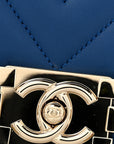Lambskin Chevron Quilted New Medium Boy Flap Blue