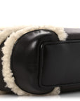 Calfskin Shearling Bang Bang Vanity Case Light Brown Teddy