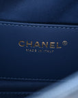 Washed Denim Quilted Mini CHNL 25 Handbag Blue