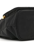 Saffiano Tessuto Nylon Mini Bucket Crossbody Bag Black