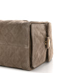 Suede Quilted Medium CHNL 25 Handbag Grey