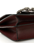 Dollar Calfskin Crystal Web Mini Dionysus Bamboo Top Handle Bag Vintage Bordeaux Black Diamond