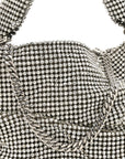 Satin Crystal Embellished Bonny Shoulder Bag Silver