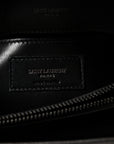 Sheepskin Matelasse Chevron Monogram Medium College Bag Asphalt