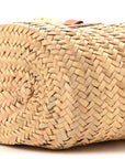 Raffia Calfskin Triomphe Medium Panier Tan