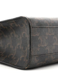 Triomphe Canvas Calfskin Small Vertical Cabas Tan