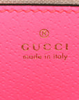 GG Supreme Monogram Textured Dollar Calfskin Web Ophidia Small Crossbody Bag Beige Ebony Fuchsia