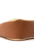 Raffia Calfskin Le 5 A 7 Small Hobo Natural Brick