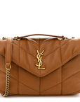 Lambskin Quilted Toy Loulou Puffer Monogram Chain Satchel Miel Dark