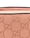GG Supreme Monogram Textured Calfskin Web Mini Ophidia Half Moon Hobo Rose Pink