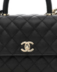 Caviar Quilted Mini Coco Handle Flap Black