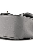 Caviar Quilted Mini Rectangular Flap Grey
