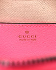 GG Supreme Monogram Textured Dollar Calfskin Web Ophidia Small Crossbody Bag Beige Ebony Fuchsia