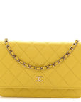 Caviar Quilted Wallet on Chain WOC Yellow